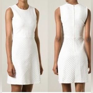 Theory Raneid K Textured White Sleeveless A-line Vacation Resort Office Dress
